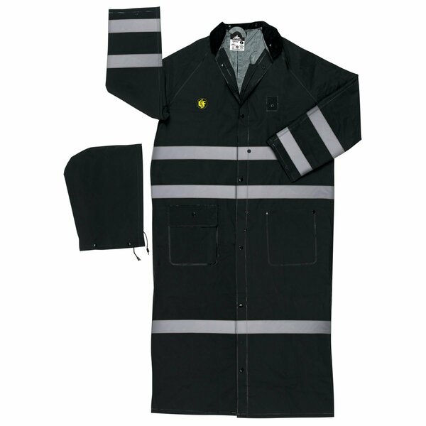 Mcr Safety Garments, .35mm, PVC/Poly, Coat, LF, Refl, XL FR267CRXL